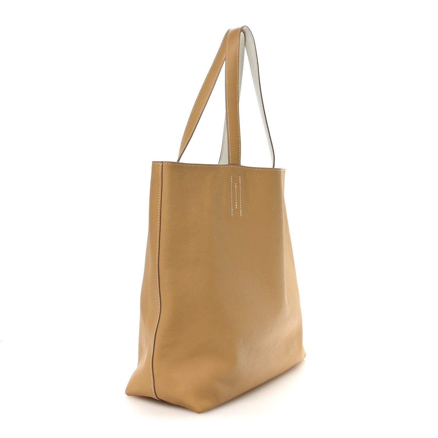 Taurillon Clemence Double Sens 45 Reversible Tote White Sable
