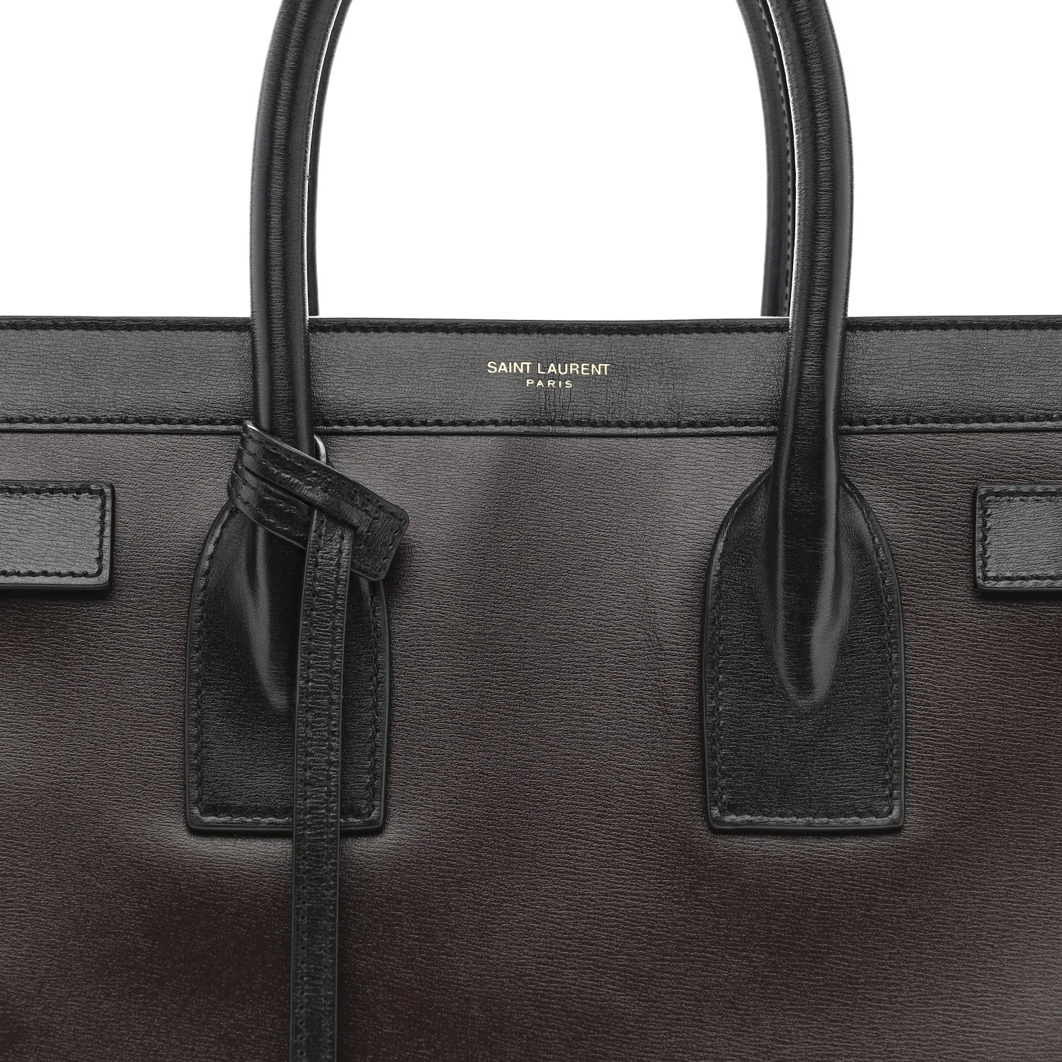 Calfskin Bi-Color Small Sac De Jour Burgundy Black