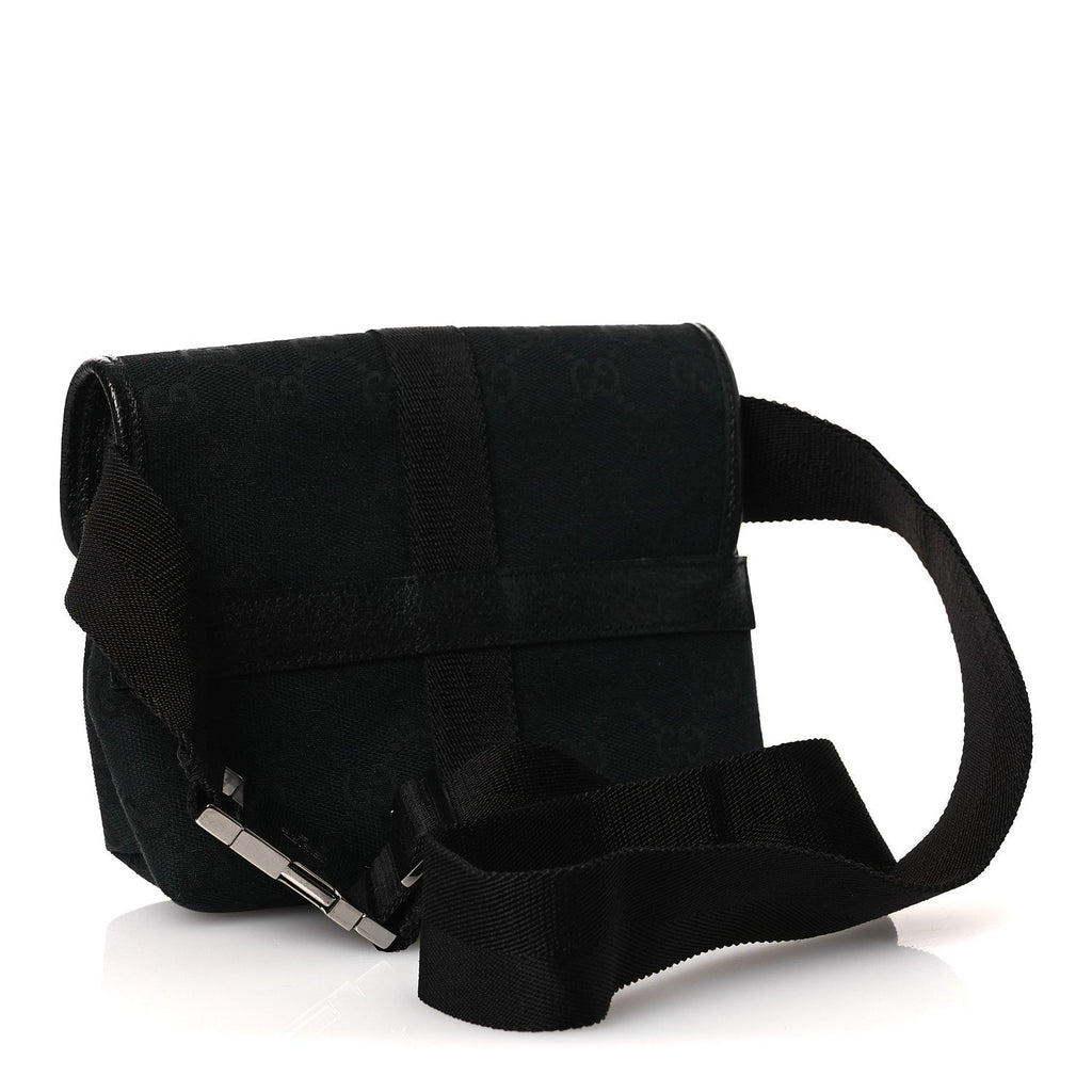GG Monogram Web Buckle Belt Bag Black