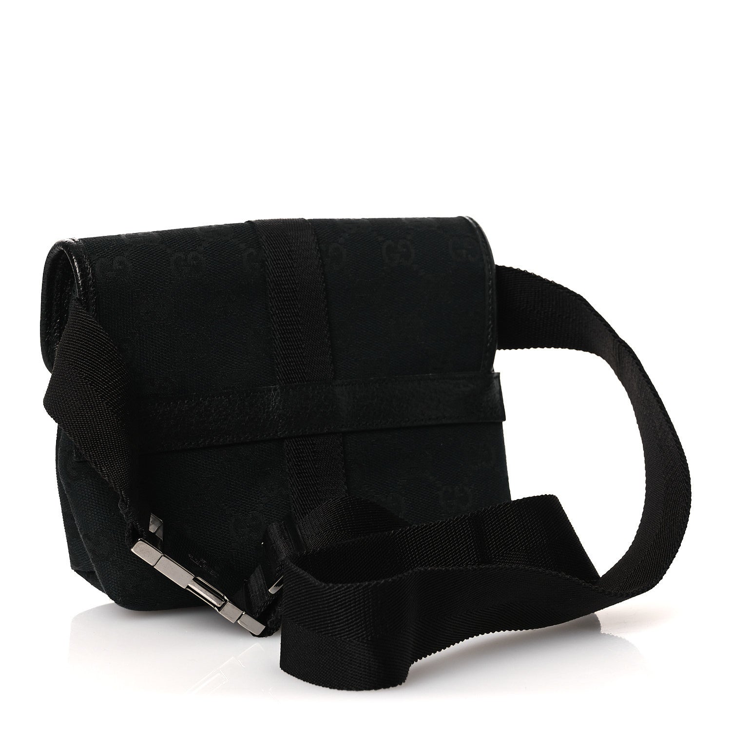 GG Monogram Web Buckle Belt Bag Black