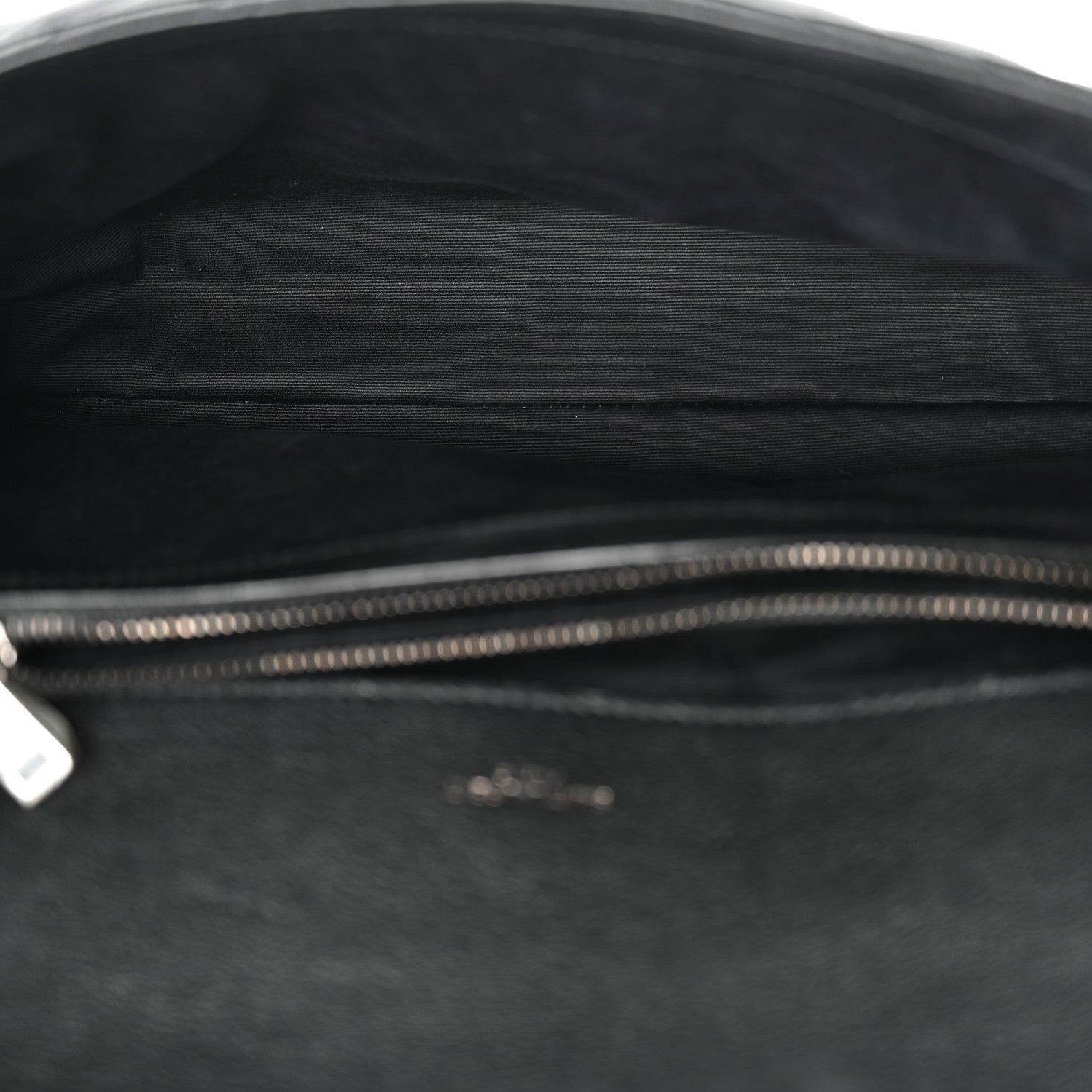 Sheepskin Matelasse Chevron Monogram Large College Satchel Black