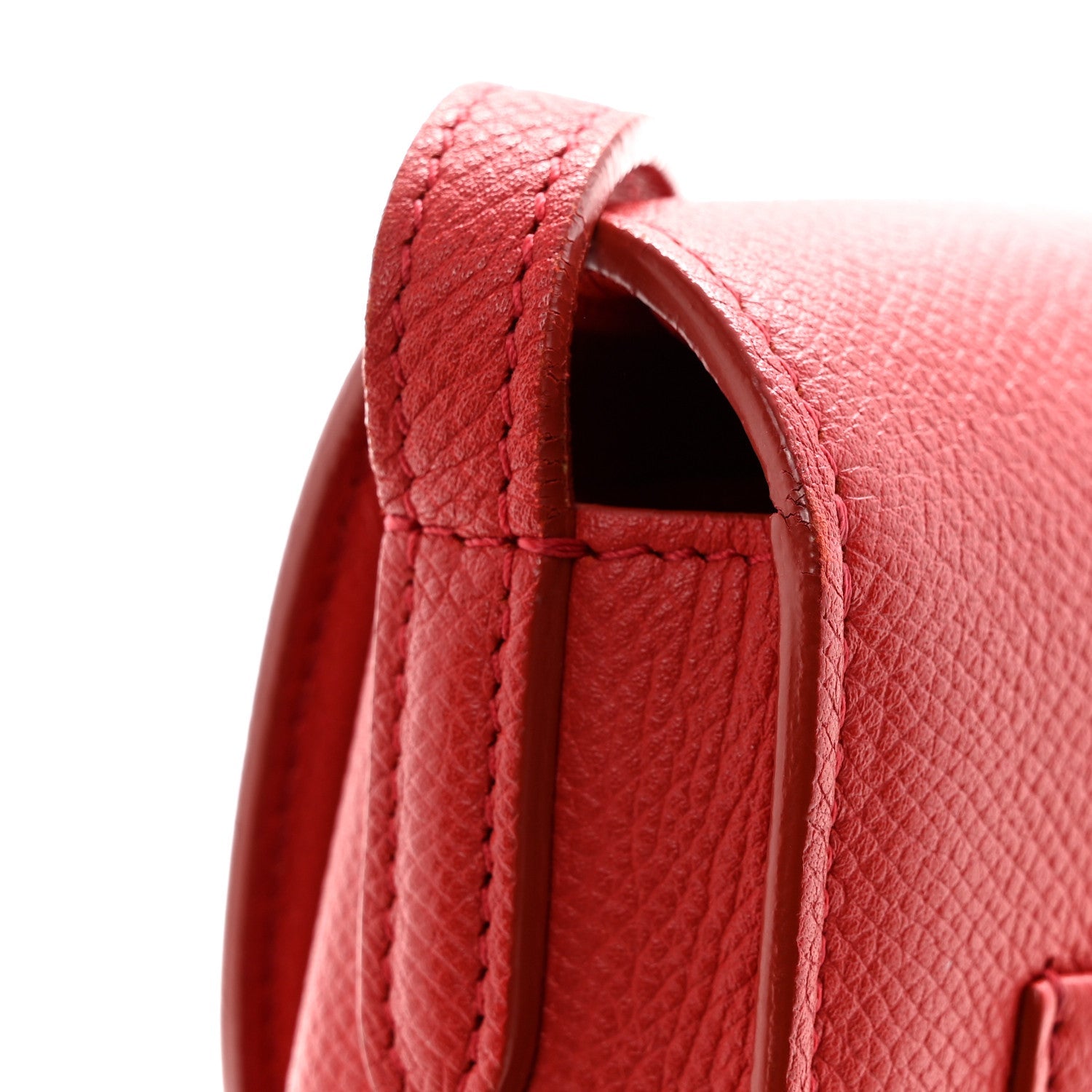 Grained Calfskin Small Trotteur Coquelicot