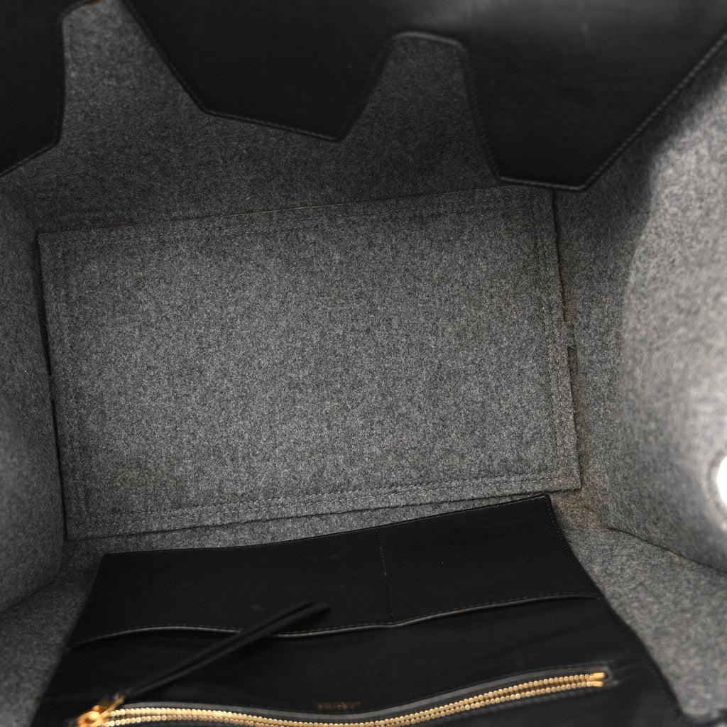 Felt Calfskin Medium Tie Knot Tote Grey Black