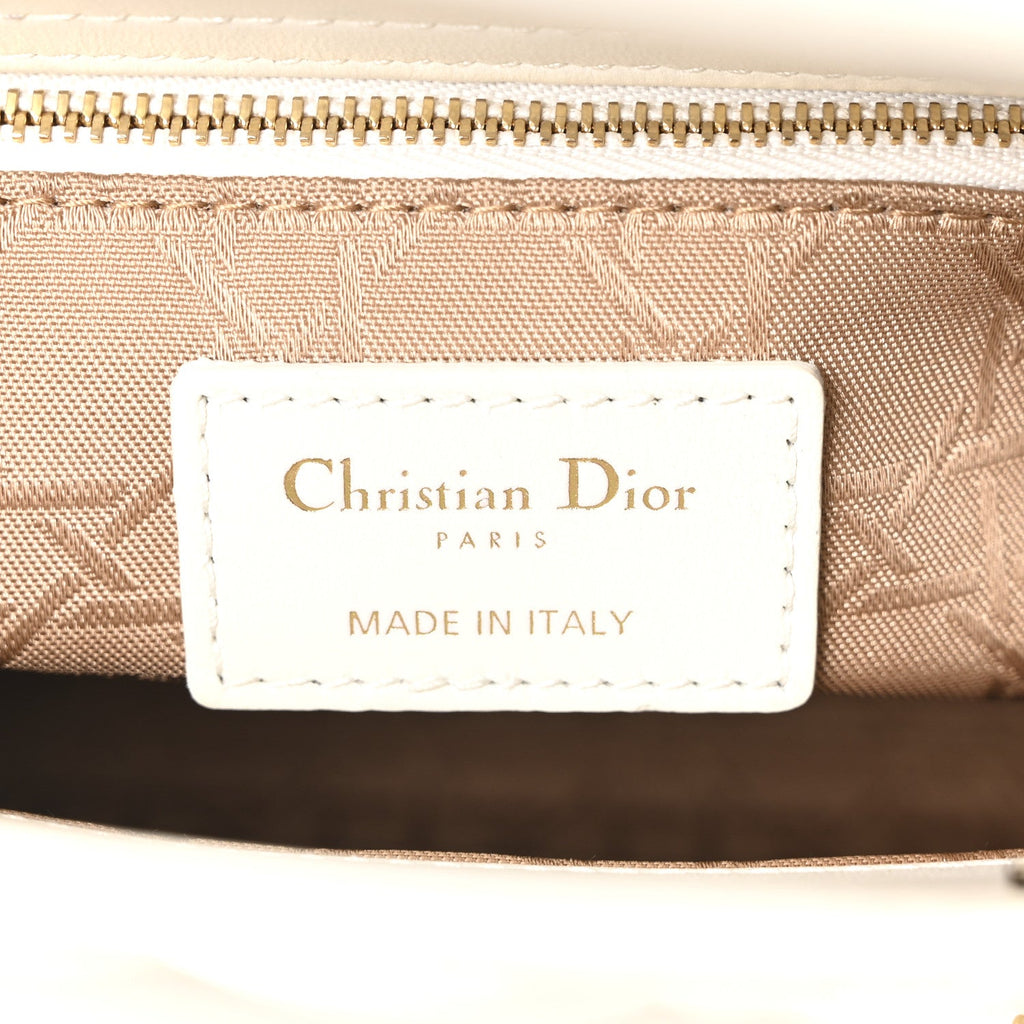 Lambskin Cannage Small My ABCDior Lady Dior White