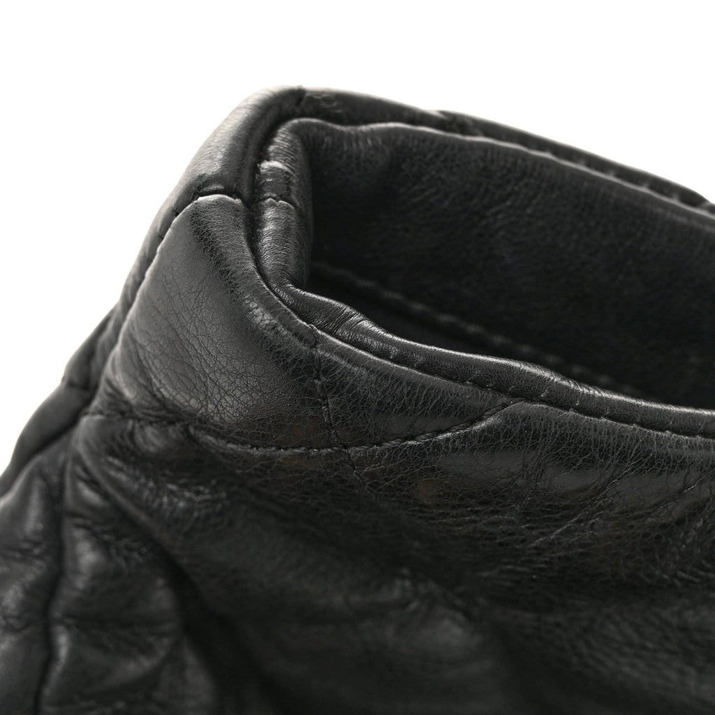 Calfskin Quilted Large Chain Me Hobo Black
