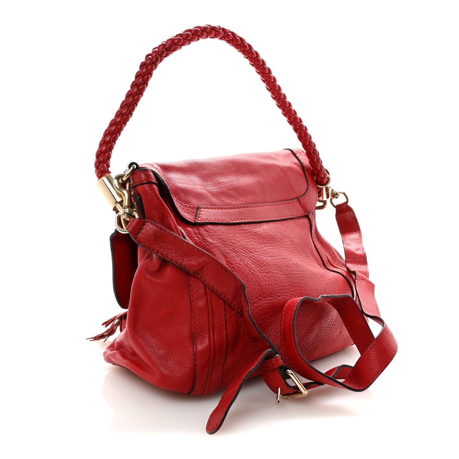 Cellarius Calfskin Medium Bella Flap Bag Vulcanic Red