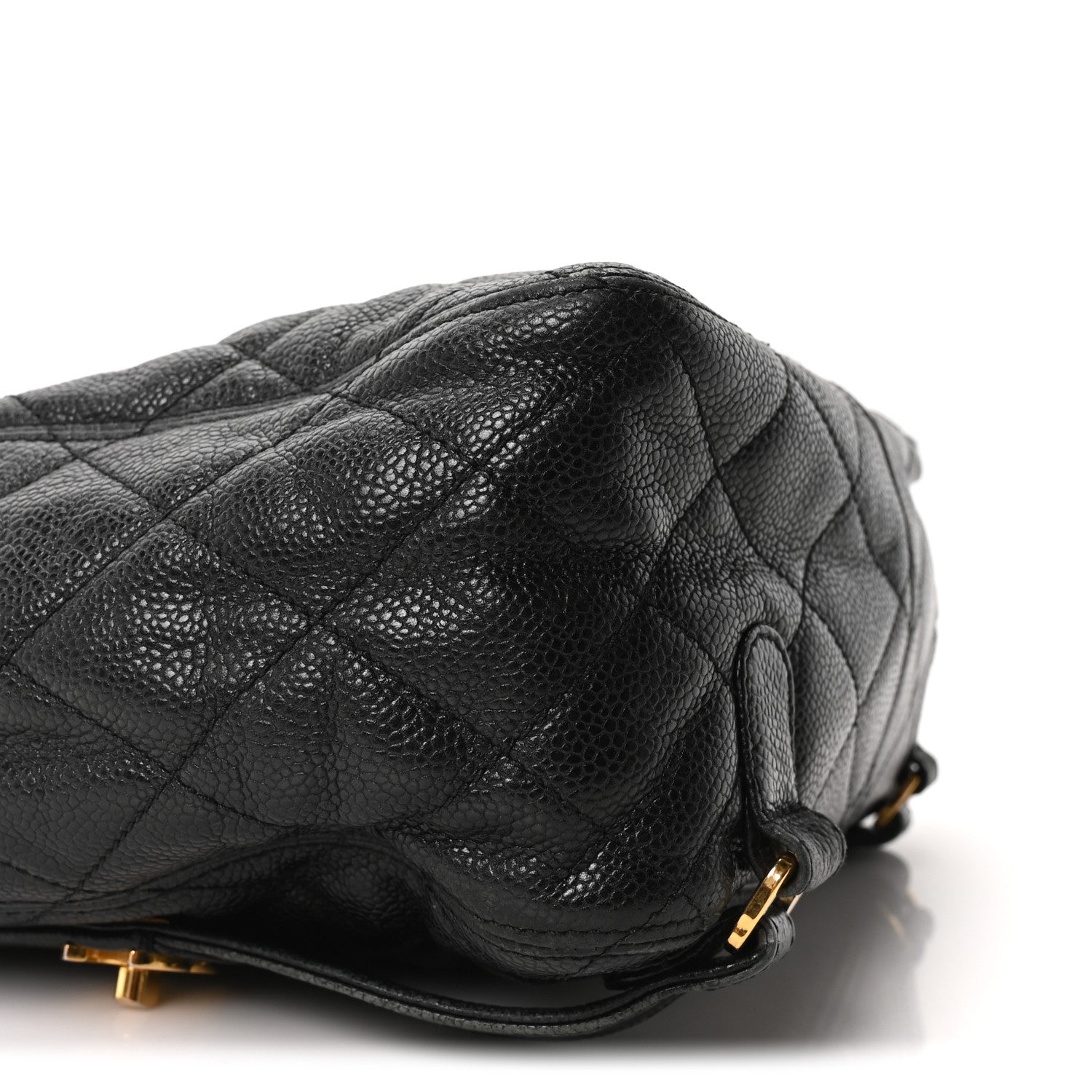 Caviar Quilted Drawstring Backpack Black
