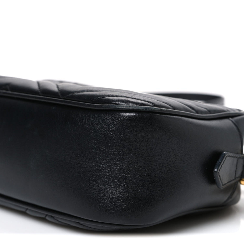 Calfskin Matelasse Small GG Marmont Chain Shoulder Bag Black