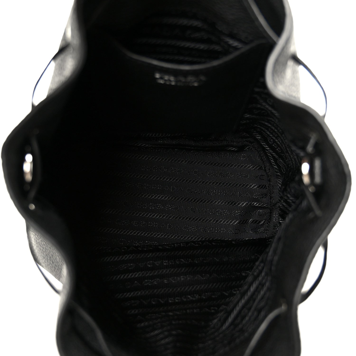 Vitello Daino Soft Drawstring Bucket Bag Black