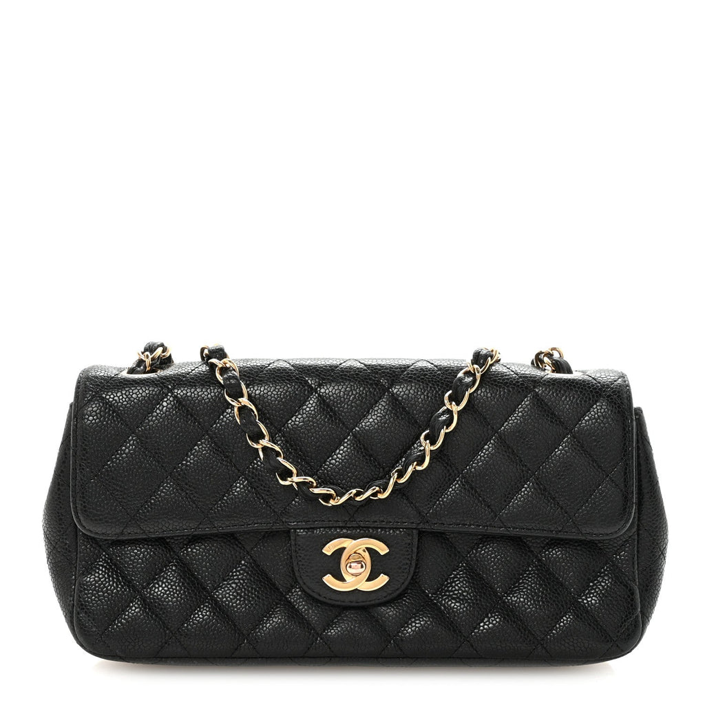 Caviar Quilted East West Flap Black