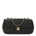 Caviar Quilted East West Flap Black
