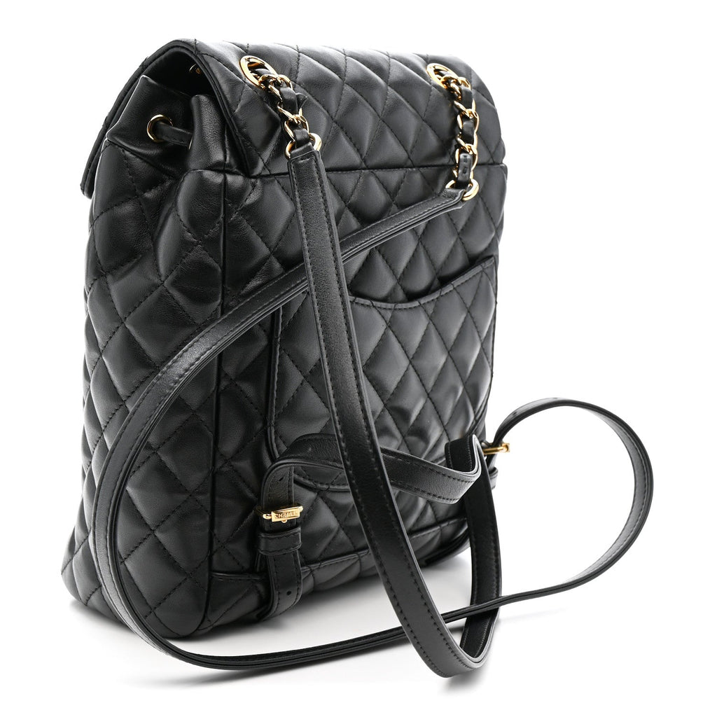 Calfskin Quilted Small Urban Spirit Backpack Black