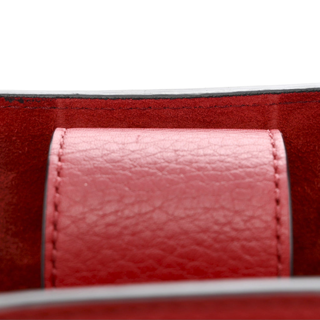 Grainy Calfskin Small Rockstud Double Top Handle Bag Rosso Valentino