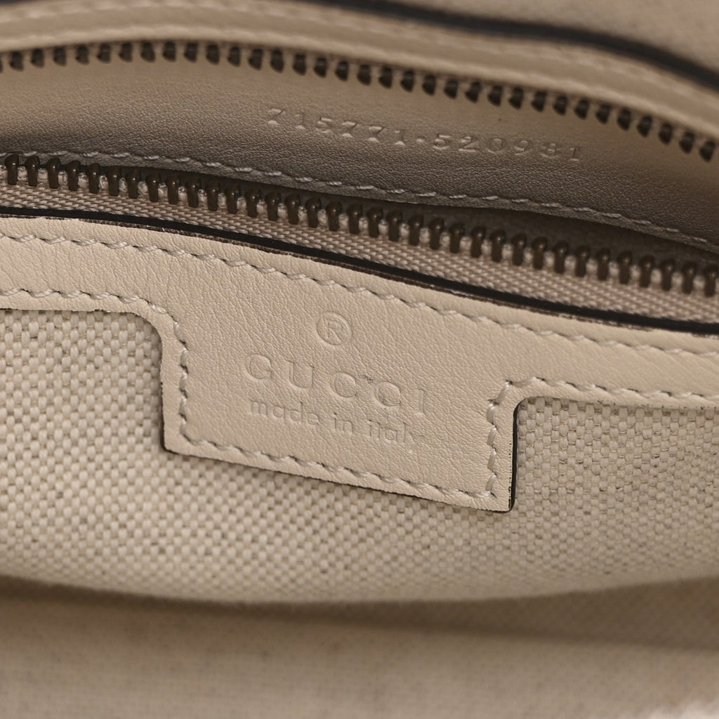 Koi Calfskin Web Mini Bauletto Duffle Top Handle Bag Mystic White