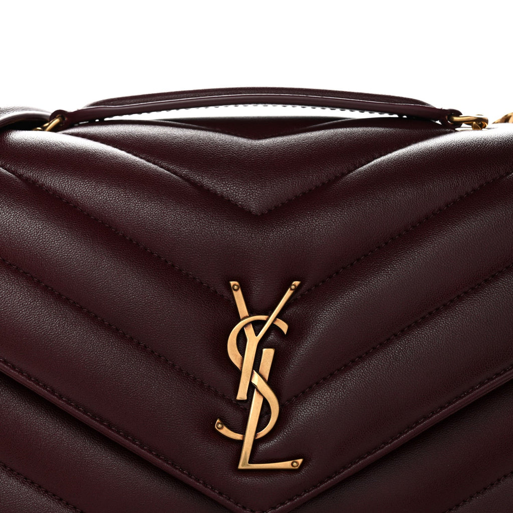 Lambskin Chevron Quilted Medium LouLou Rouge Cabernet