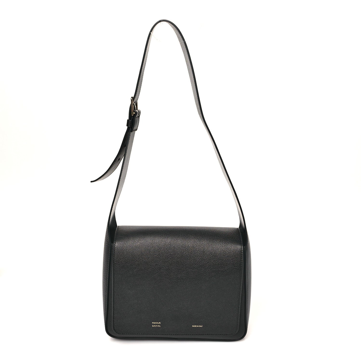 Calfskin Box Shoulder Bag Black