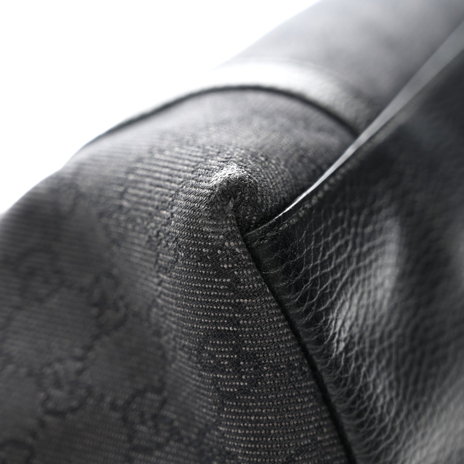 Nylon Monogram Medium GG Charm Dome Satchel Black