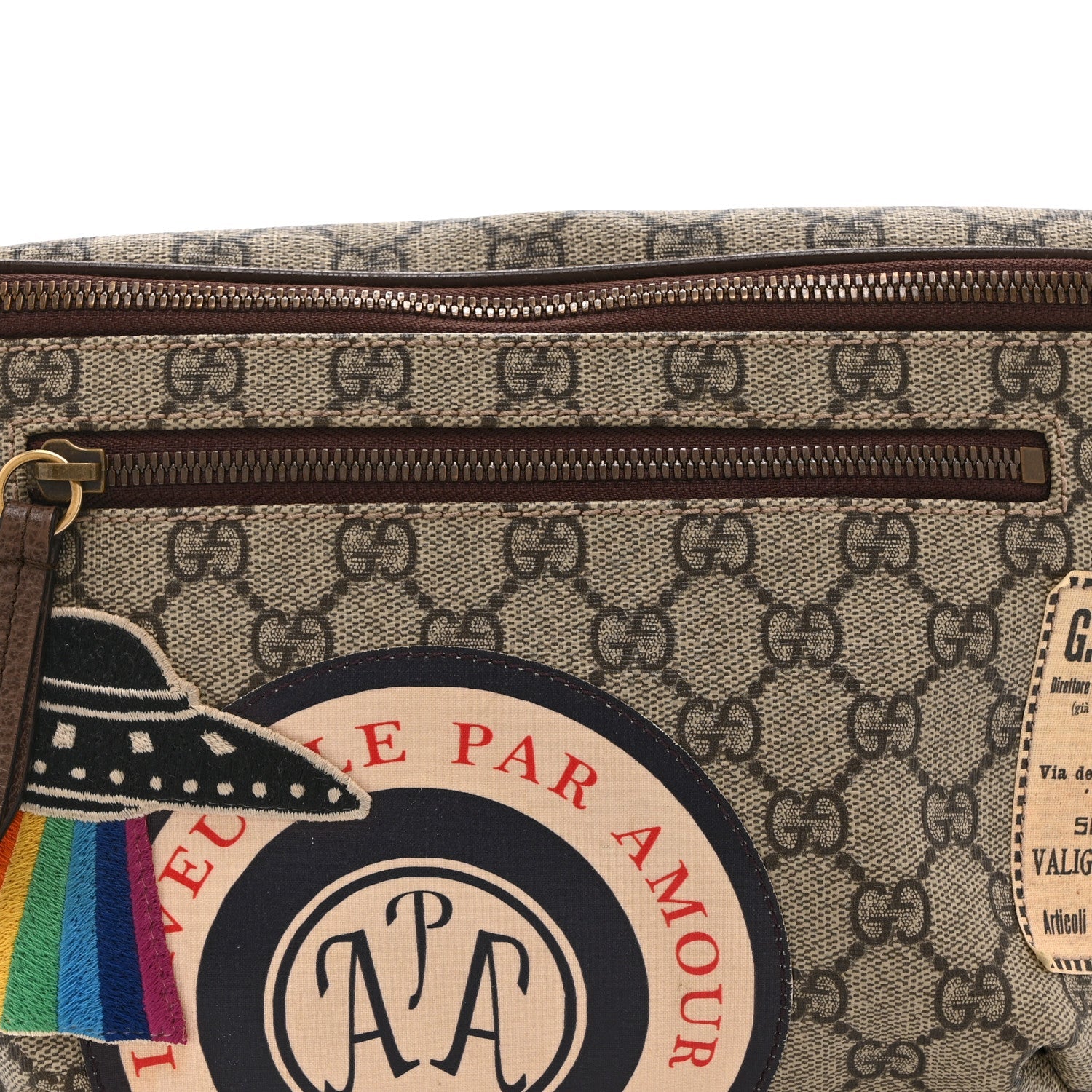 GG Supreme Monogram Courrier Belt Bag  Beige New Acero