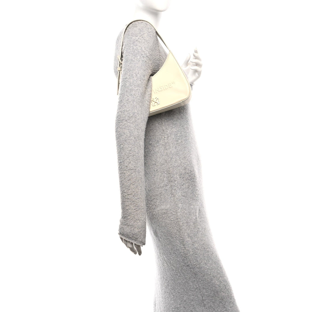 Calfskin 3D Glam Inside Jitney Shoulder Bag Beige