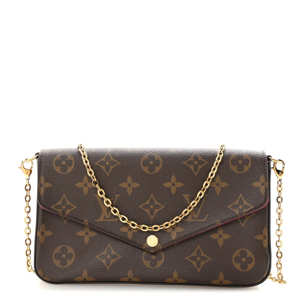 Monogram Pochette Felicie Chain Wallet Fuchsia