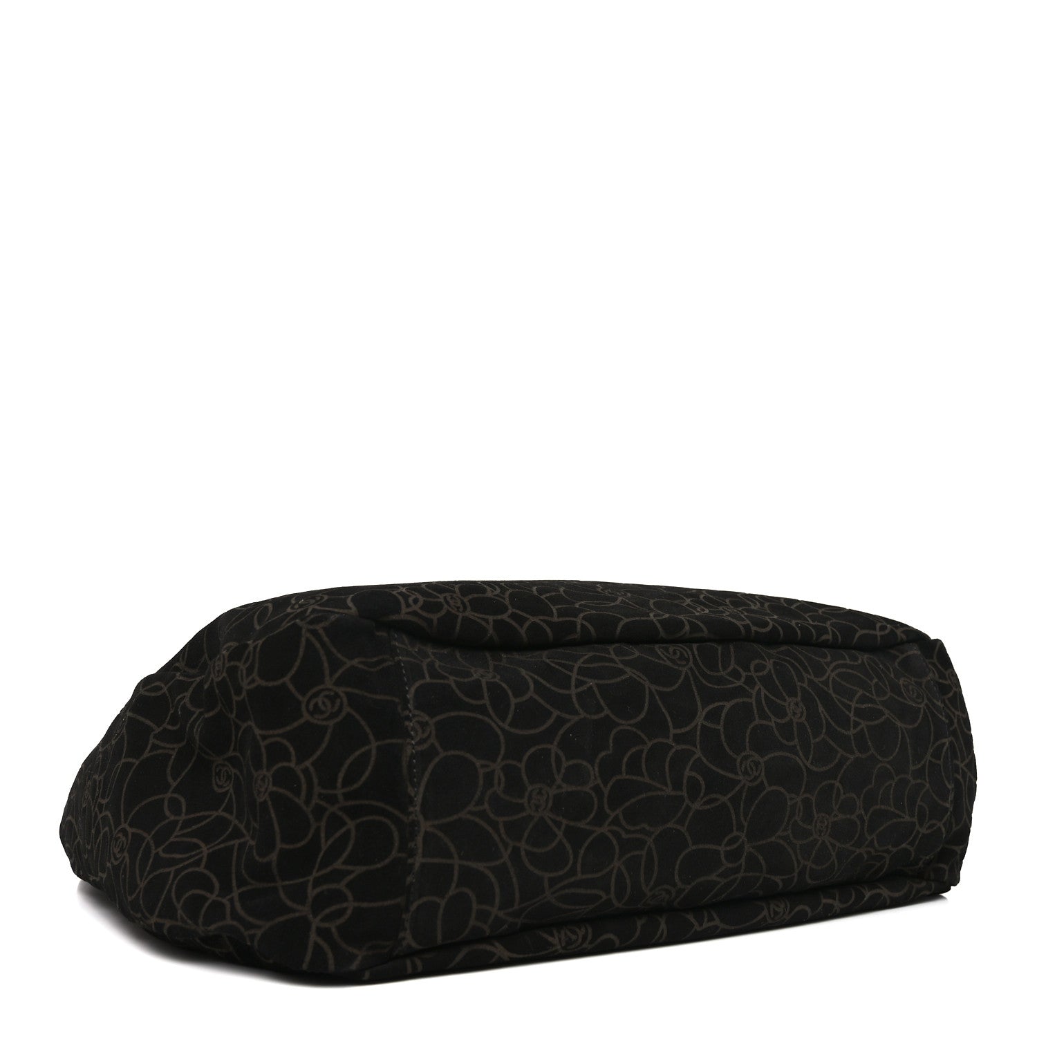 Suede Camellia Hobo Bag Black