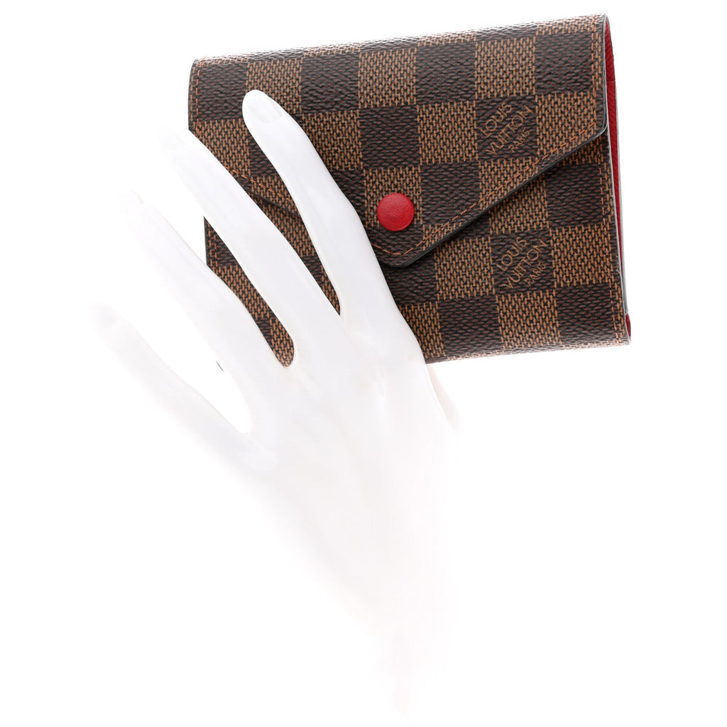 Damier Ebene Victorine Wallet Red