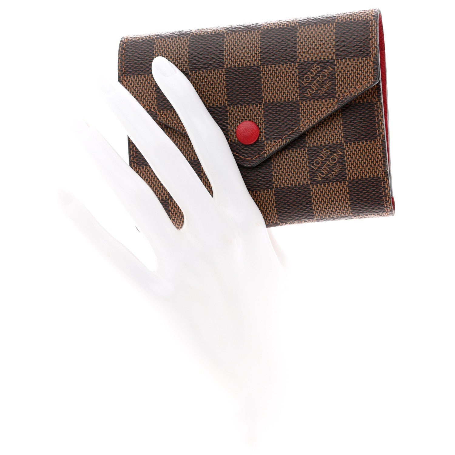 Damier Ebene Victorine Wallet Red