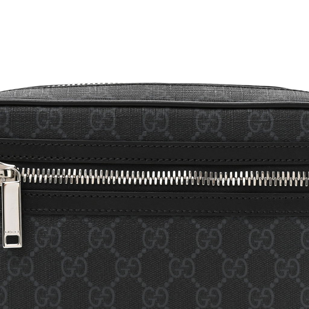 Soft GG Supreme Monogram Web Belt Bag Black Grey