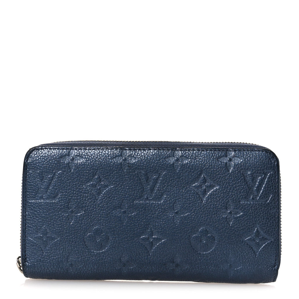 Metallic Empreinte Monogram Zippy Wallet Navy Nacre