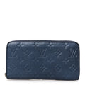 Metallic Empreinte Monogram Zippy Wallet Navy Nacre