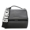 Calfskin Mini Pandora Box Logo Strap Crossbody Bag Black