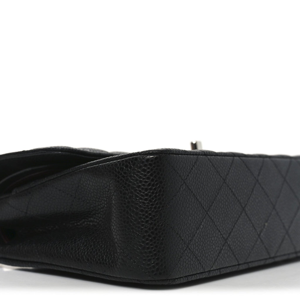 Caviar Quilted Small Double Flap Black