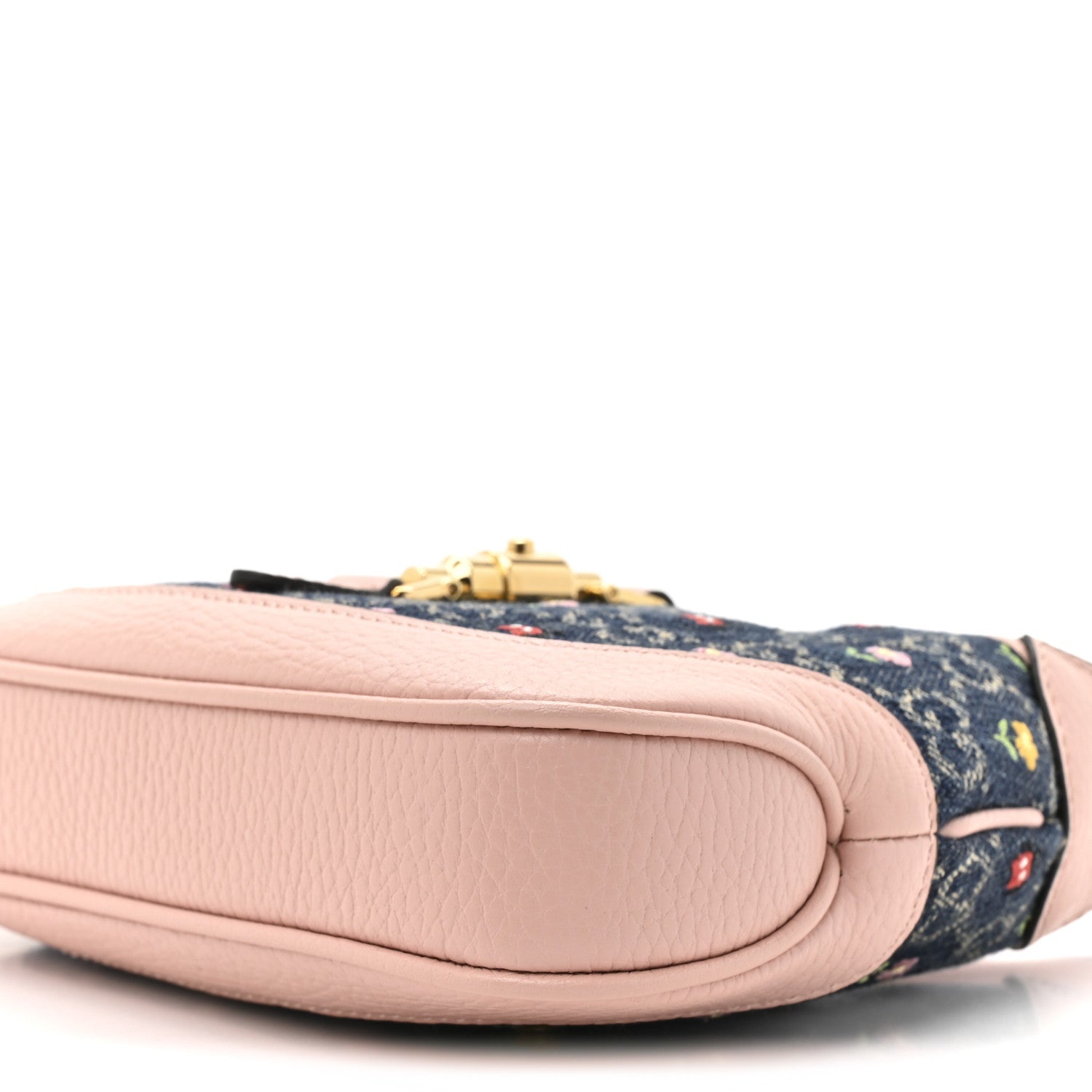 New Denim GG Monogram Calfskin Love Parade Mini Jackie 1961 Hobo Light Pink
