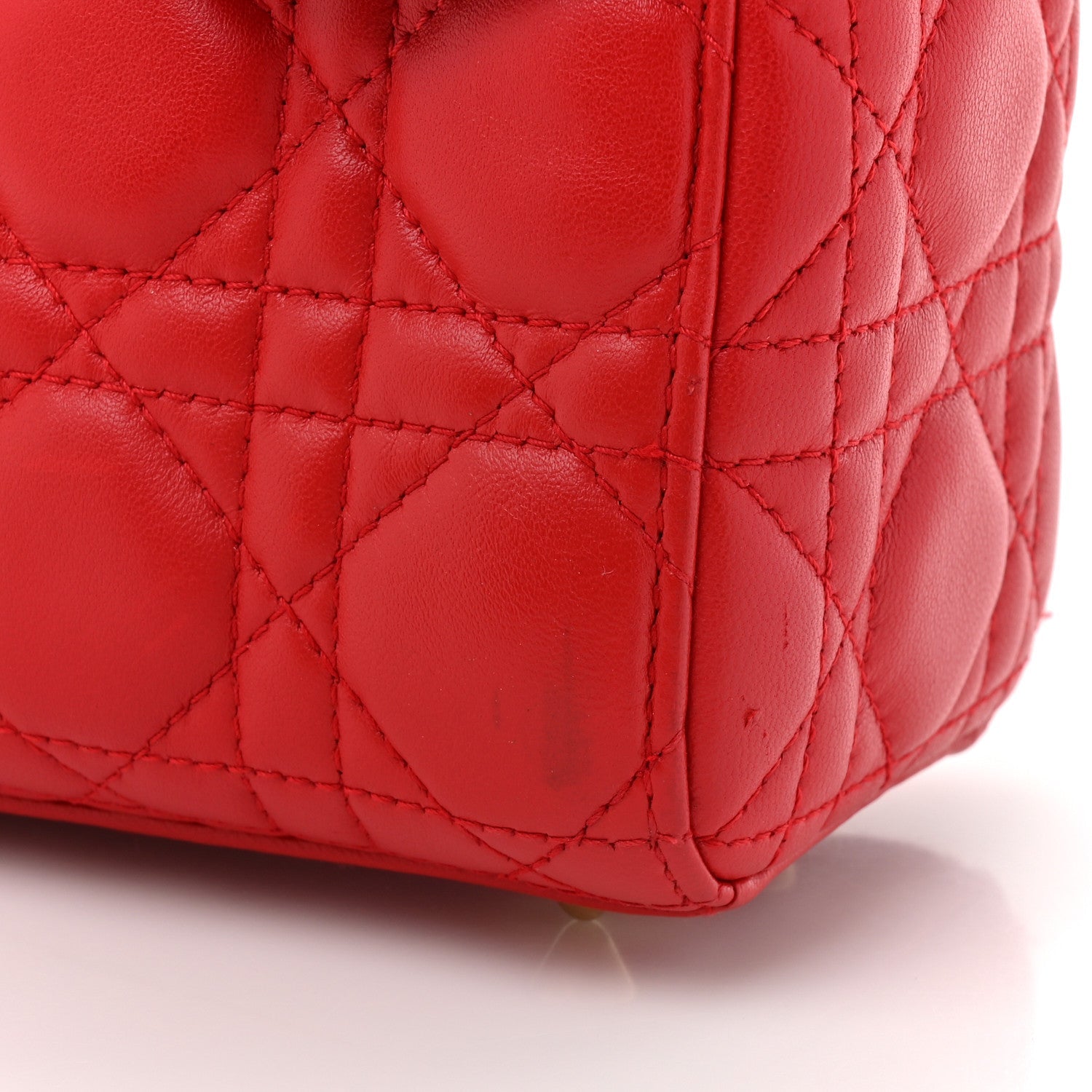 Lambskin Cannage Small My ABCDior Lady Dior Red