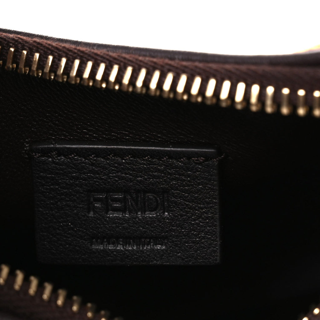 Sequin Paillettes Shiny Nappa Nano Fendigraphy Hobo Charm Brown