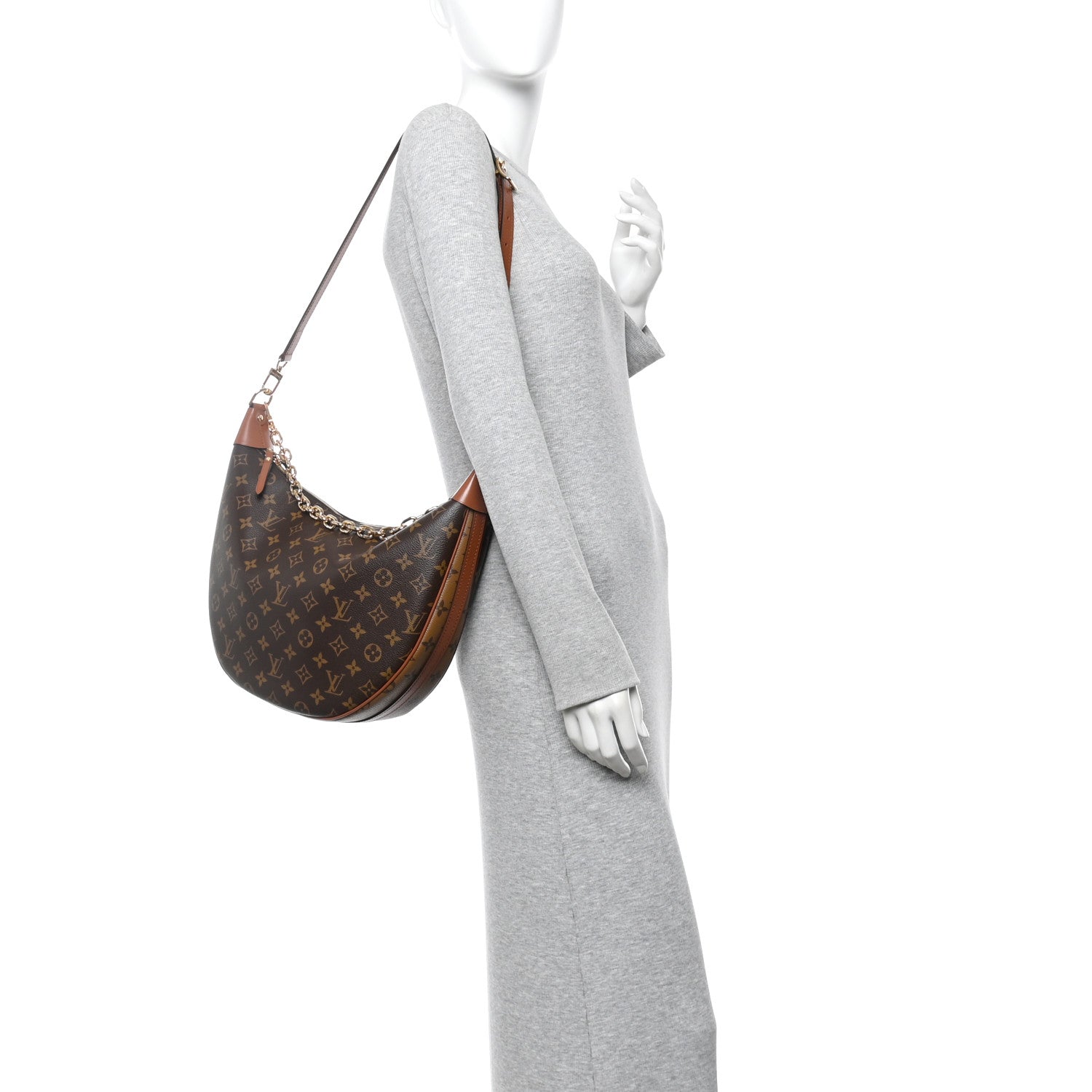 Reverse Monogram Loop Hobo