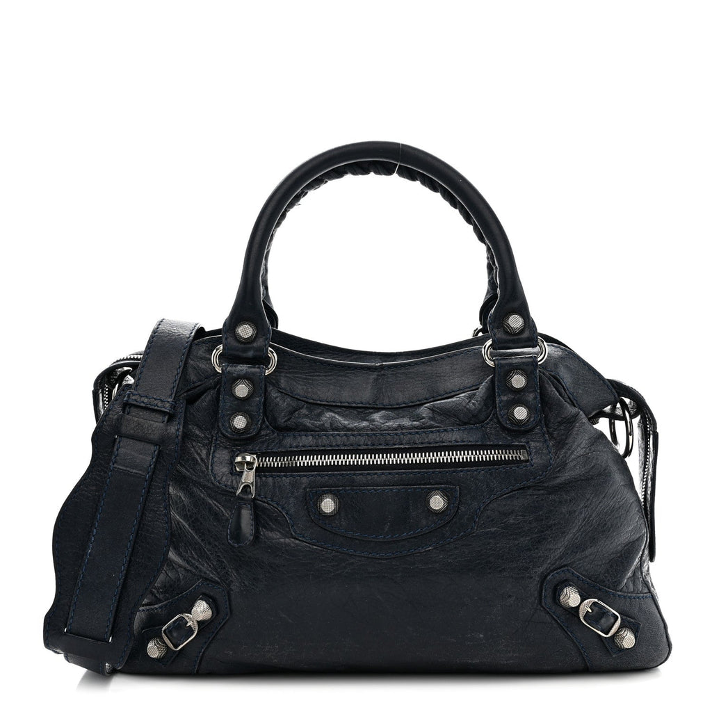 Agneau Giant 12 Silver Hardware Town Bleu Obscur