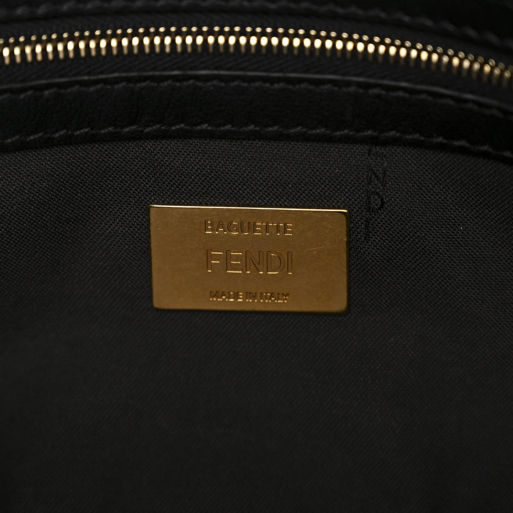 Shearling Vitello Dolce Macro FF 1974 Baguette Tobacco Black