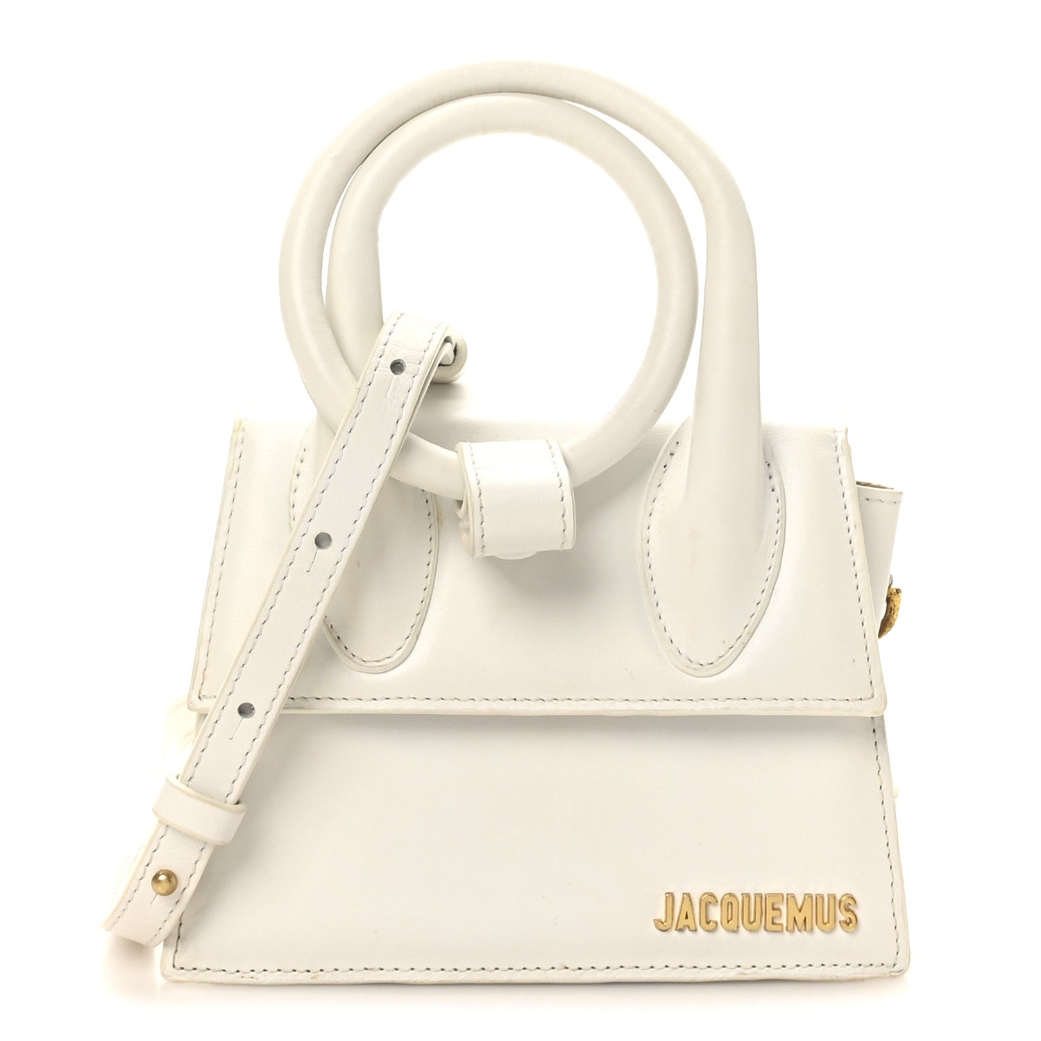 Smooth Calfskin Le Chiquito Noeud White