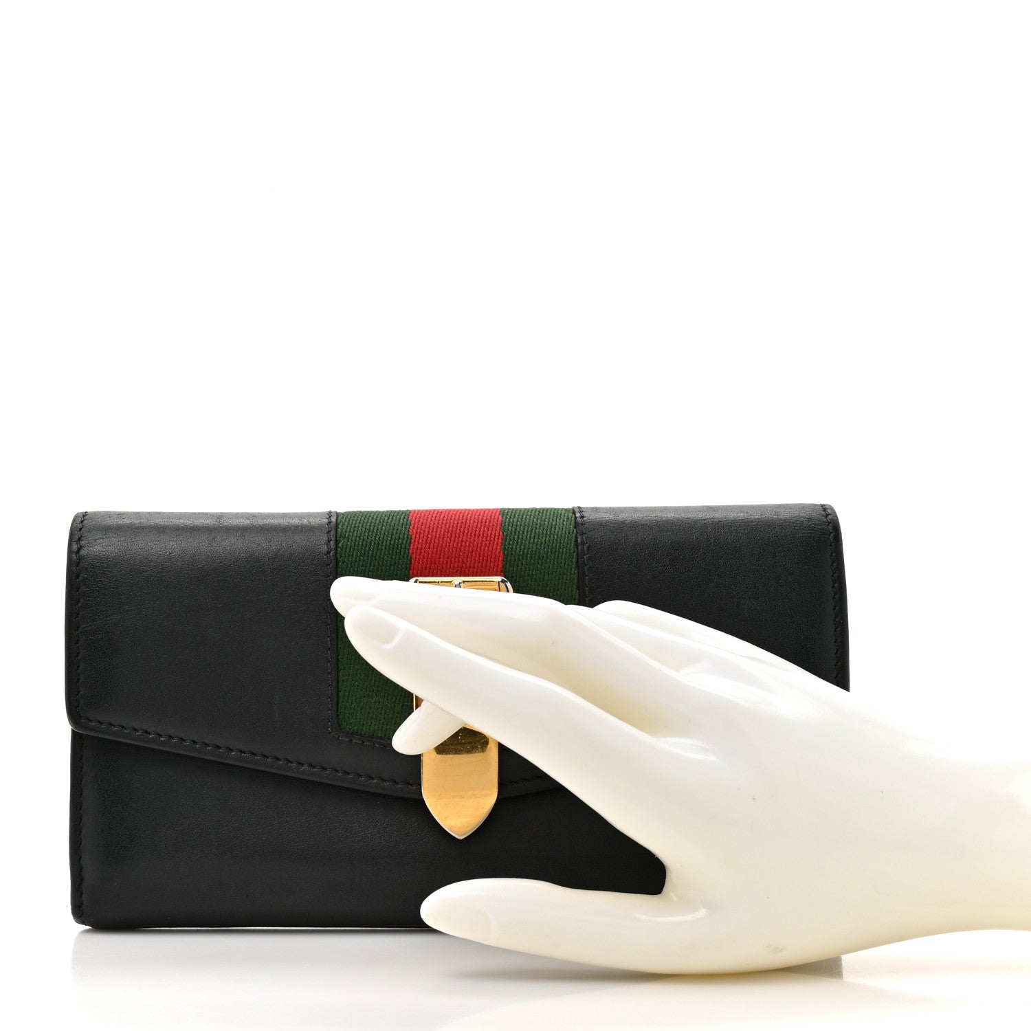 Calfskin Sylvie Continental Wallet Black