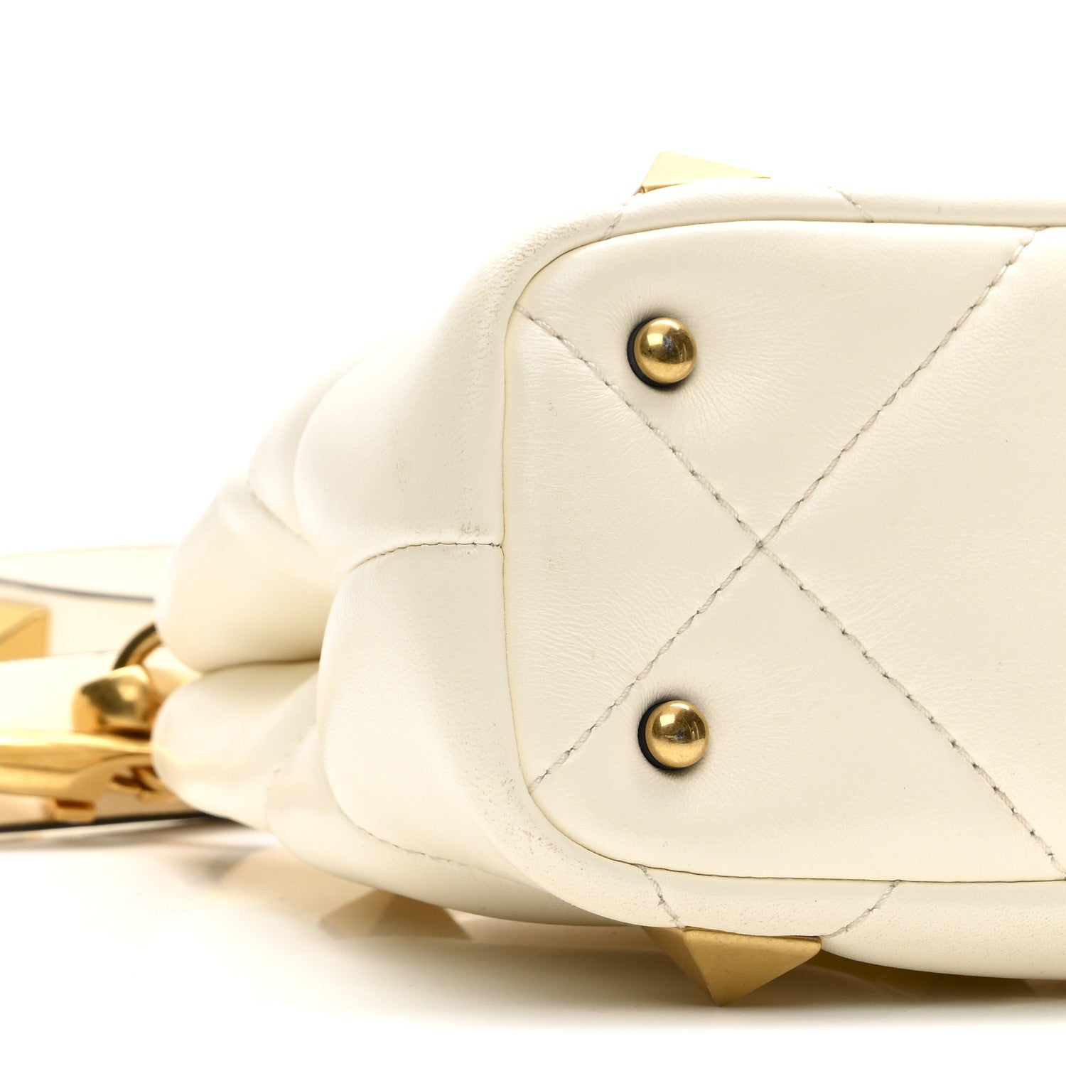 Nappa Mini Roman Stud The Handle Bag Ivory
