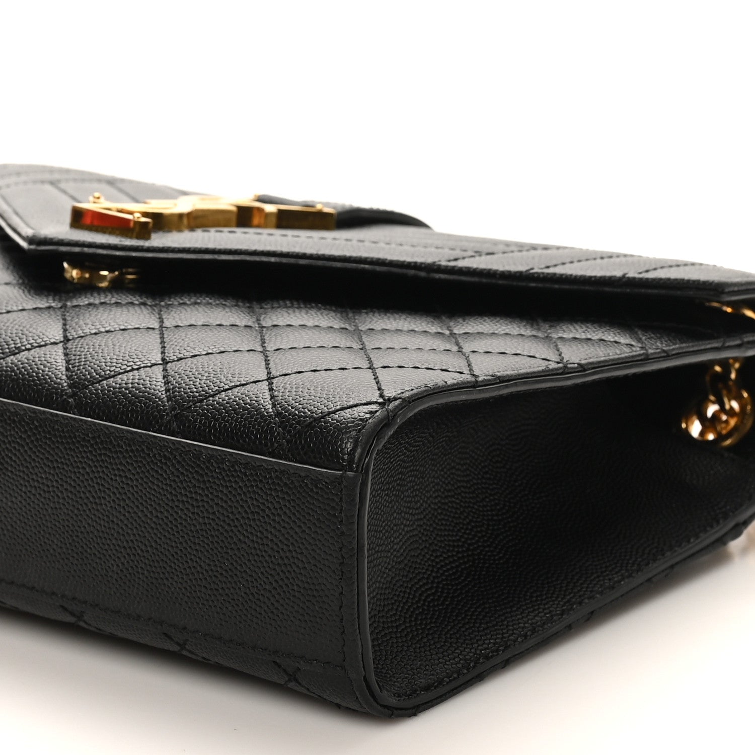 Grain De Poudre Textured Mixed Matelasse Triquilt Medium Monogram Satchel Black