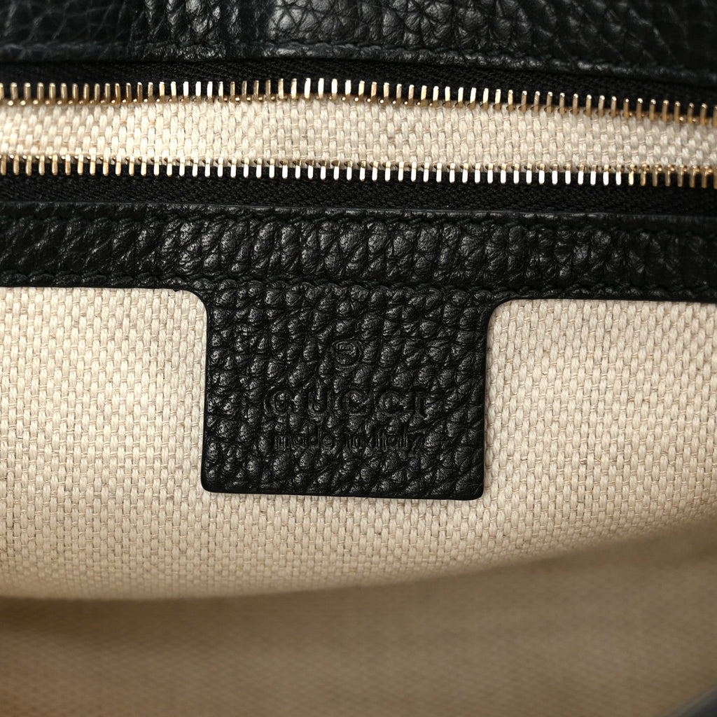Pebbled Calfskin Medium Soho Flap Crossbody Black