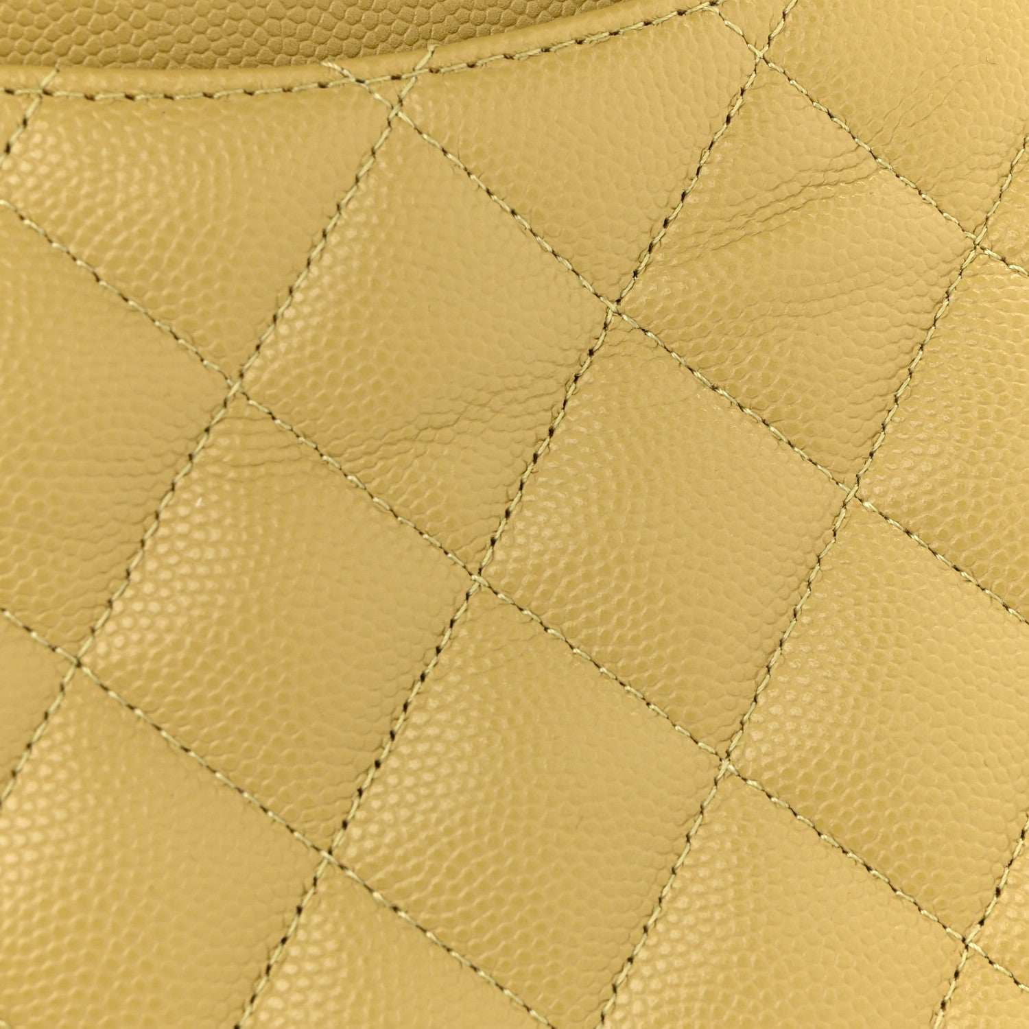 Caviar Quilted Medium Double Flap Light Green