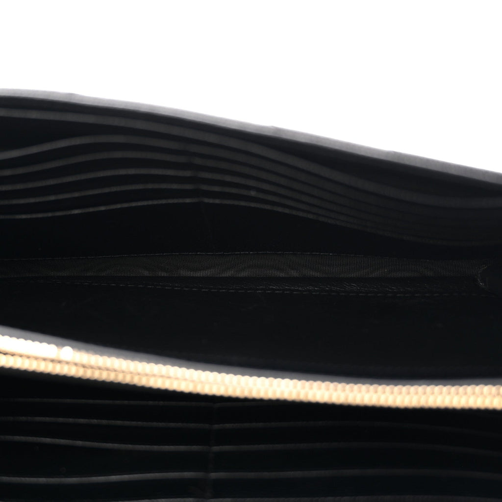 Grain De Poudre Matelasse Chevron Monogram Chain Wallet Black