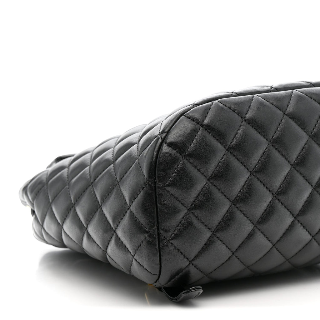Calfskin Quilted Small Urban Spirit Backpack Black