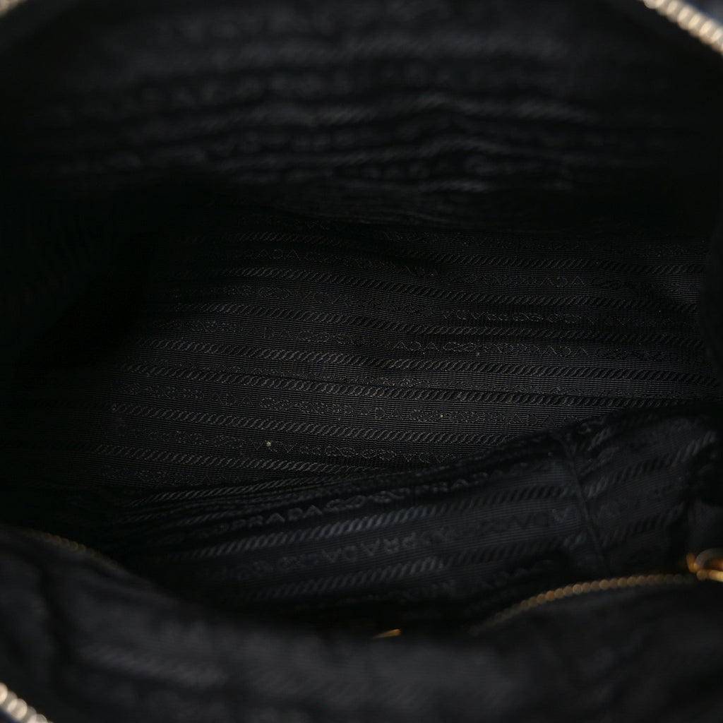 Tessuto Nylon Saffiano Shopping Tote Black