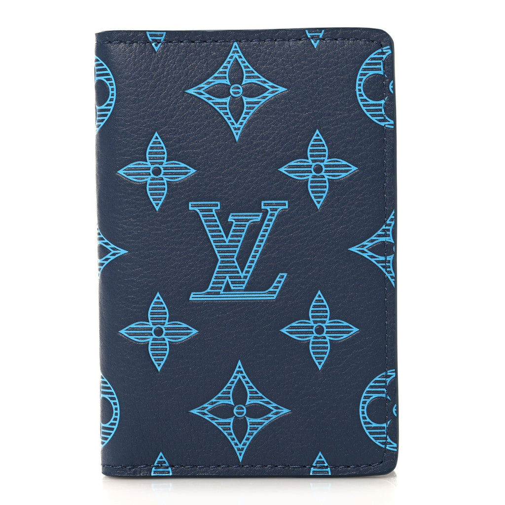 Calfskin Monogram Shadow Pocket Organizer Blue