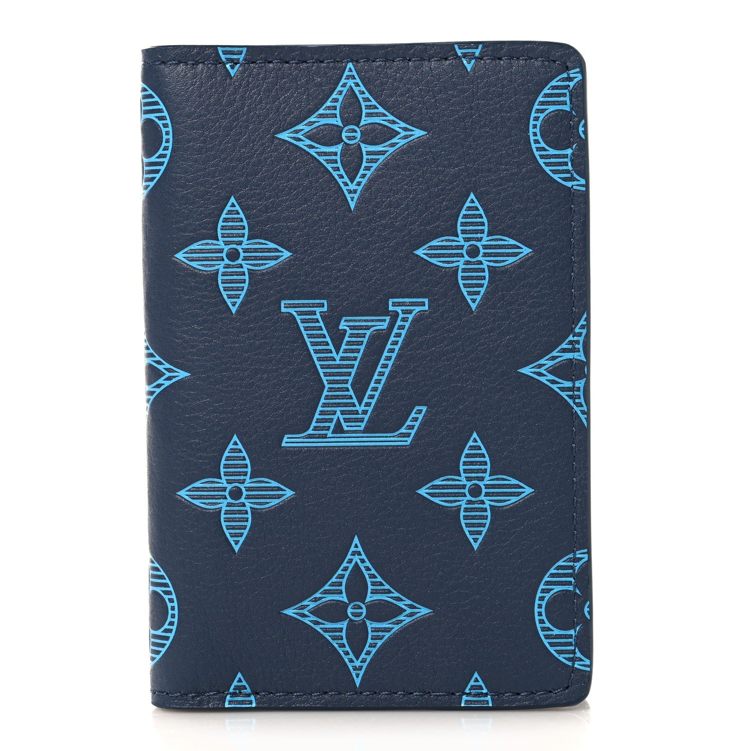 Calfskin Monogram Shadow Pocket Organizer Blue