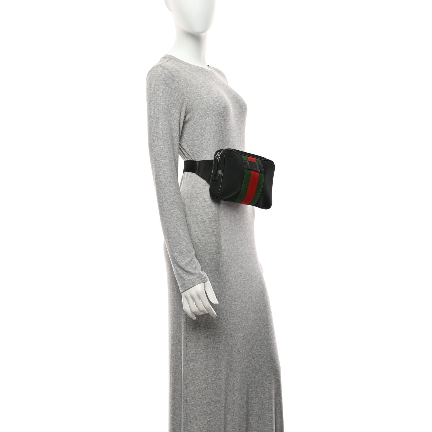 Canvas Web Slim Belt Bag Black